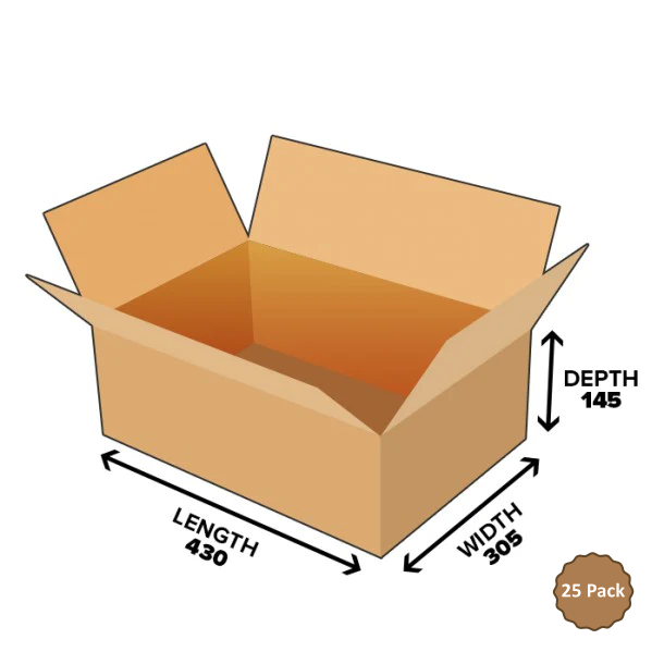 Rectangular Box 430x305x145mm 19.0L (25 Boxes) 5B-190