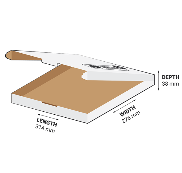 White Die-Cut Tamper Evident Mailer Box 314x276x38mm 3.29L (25 Boxes) 1B-T329W