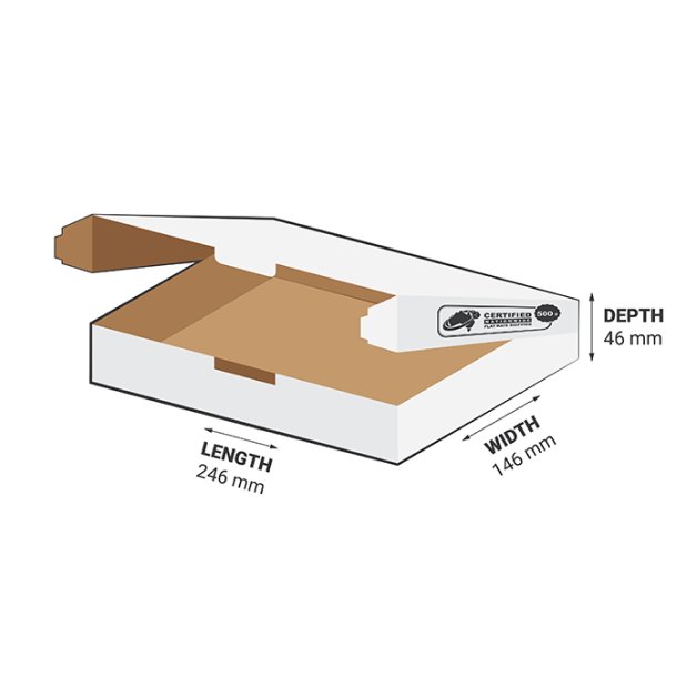 White Die-Cut Tamper Evident Mailing Box 246x146x46mm 1.65L (25 Boxes) 500B-T165W